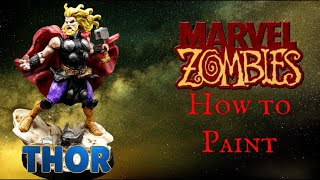 How to Paint Thor from Marvel Zombies  a Zombicide Game [upl. by Narrat688]