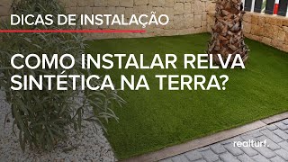 Como instalar relva artificial em terra [upl. by Hajidahk]