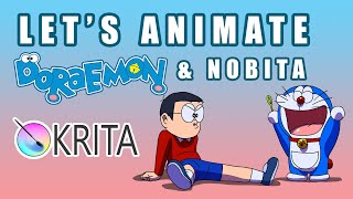 Lets Animate  Krita Doraemon amp Nobita 3 days [upl. by Bride]