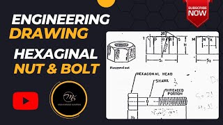 How To Draw The Front and Side views of Hexagonal Nut amp Bolt  Muhammad Kamran [upl. by Witty545]