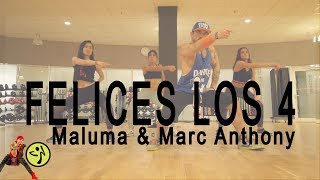 Maluma amp Marc Anthony  Felices los 4 Salsa Choreo Zumba [upl. by Anaerb]