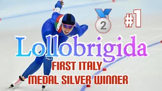 Beijing Olympics Lollobrigida won silver in speed skating  First Silver  Francesca Lollobrigida [upl. by Ellenwahs307]