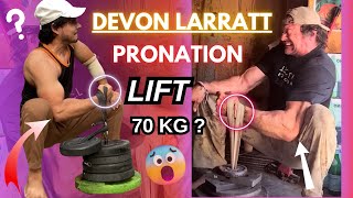 DEVON LARRATT PRONATION LIFT 70kg 😱Trying devon larratt lift ✅ ytshorts armwrestling lifting [upl. by Adiraf]