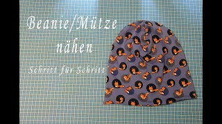 Beanie Mütze nähen Anleitung [upl. by Dearden]