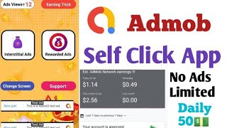 google admob self click app  admob self click trick  admob ads self earning apk 2024 [upl. by Repard347]