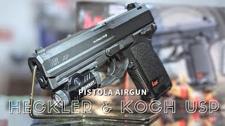 Pistola HK USP Airgun Umarex Co2 45mm NBB Full Metal Slide [upl. by Nnairrek]