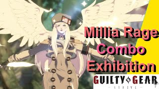 Millia Rage Combo Exhibition  Easy  Hard Combos Guilty Gear Strive [upl. by Martz]