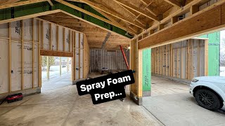 HOW TO prep your BUILD for spray foam  Garage Build Ep 9 [upl. by Neilla]