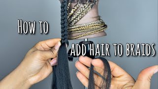 3 Ways To Add Hair To Braids To Extend Length  Adding Hair To Ends Of Braids [upl. by Hartnett333]