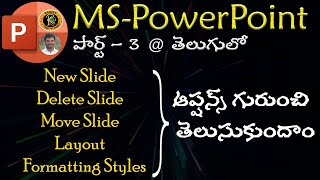 New Slide Delete Slide Move Slide Layout Formatting Styles Options MS PowerPointBy K Ramesh [upl. by Isidro]