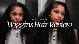 A CURLY WIG INSTALL PRE PLUCKED PRE BLEACHED FRONTAI WIG  LOOSE DEEP WAVE FT WIGGINS HAIR [upl. by Acsot710]