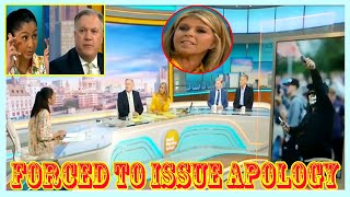 GMBs Kate Garraway forced to issue apology as Ed Balls riot comments spark outrage [upl. by Enilauqcaj]