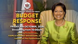 Kamla PersadBissessar responds to the Budget 20242025 [upl. by Nallad]