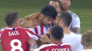 PELEA DIEGO COSTA VS CARVAJAL  REAL MADRID vs ATLETICO MADRID [upl. by Jollanta]