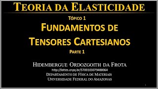 Tópico 1  Fundamentos de Tensores Cartesianos  Parte 1 [upl. by Santana]