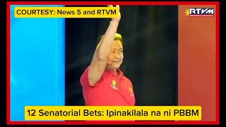 12 Senatorial Bets Pinakilala na ni President Ferdinand Marcos Jr [upl. by Neersin]