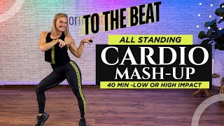 40 Min  70s Music CARDIO TO THE BEAT  High or LOW Impact  All Standing [upl. by Anoirb]