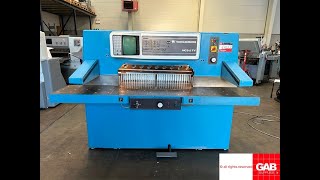 1992 Wohlenberg 92 MCS 2TV paper cutter machine for sale Gab Supplies Ltd [upl. by Aitercal]