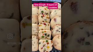 5 types Butter Cookies with one dough buttercookie easyrecipe [upl. by Omocaig]