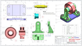 Belt Roller Support Assembly in Solidworks [upl. by Dlnaod]