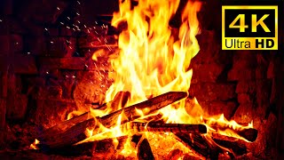 🔥 Fireplace 4K Ultra HD 10 HOURS Cozy Fireplace with Crackling Fire Sounds for Deep Relaxation [upl. by Fraze84]