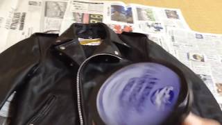 ショットのライダースジャケットをオイルアップ！メンテナンスの肝の巻！ schott perfecto leather motorcycle jacket [upl. by Gregory]