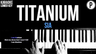 Sia  Titanium Karaoke LOWER KEY Slowed Acoustic Piano Instrumental Cover Lyrics [upl. by Mobley273]