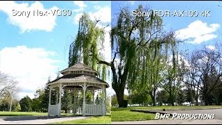 Sony 4K FDRAX100 Vs Sony NexVG30  Video comparison [upl. by Veronike402]