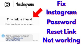 Fix this link is invalid tap to access your instagram account  Password reset link not working [upl. by Boni206]