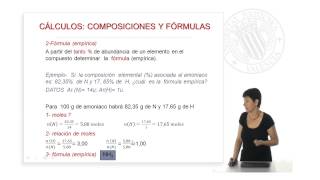 Cálculos químicos Composiciones y fórmulas  722  UPV [upl. by Heymann101]