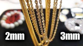 2mm vs 3mm Gold Rope Chains  Dont Make This Mistake [upl. by Nosretep356]