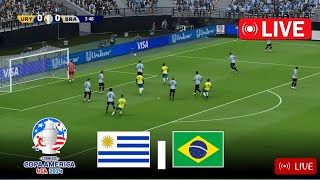 🔴  LIVE  Brazil VS Uruguay  Copa America Cup 2024  Match LIVE Today [upl. by Osmond]