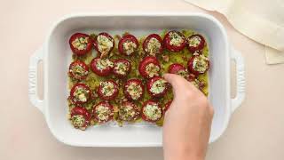 Herby Goat Cheese Stuffed Peppadews  The Defined Dish [upl. by Hiram]