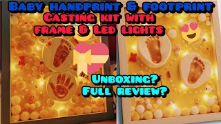 Baby Handprint amp Footprint Casting Kit with FrameLed Lights  Unboxing  Full Review in Details [upl. by Sherrill]