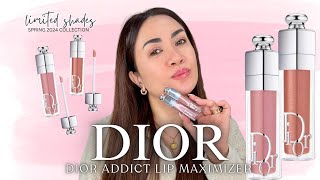 DIOR  NEW DIOR LIP MAXIMIZER LIP PLUMPING GLOSSES  NATURAL LIGHT SWATCHES amp DEMO  DIOR LIP GLOSS [upl. by Carolyne]