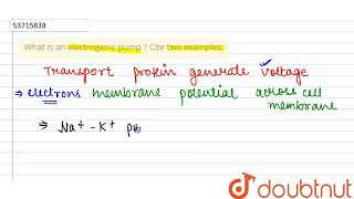 What is an electrogenic pump  Cite two examples  CLASS 11  CELL  THE UNIT OF LIFE  BIOLOG [upl. by Corvese]