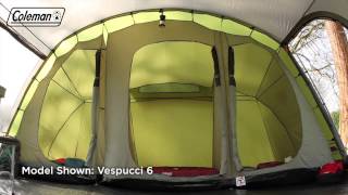 Coleman® Vespucci 4  Four person Family Camping Tent  EN [upl. by Neelahtak]