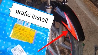 Bike platina mudguard modified bajaj genuine sticker install [upl. by Rocher]