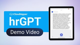 hrGPT Demo  Discover the Future of HR Management with CloudApper hrPad [upl. by Pardoes]