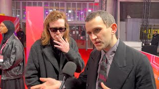 Caleb Landry Jones lights a cigarette and talks Harvest with costar Harry Melling [upl. by Hsemar686]