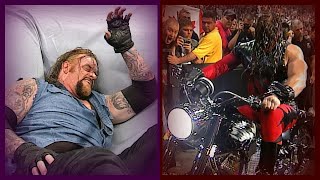 Kane Chokeslams The Undertaker Through The Ring amp Rides His Motorcycle 81400 [upl. by Nnylodnewg]