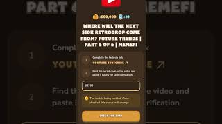 8 November Memefi All Video Codes  Memefi all video code today  Memefi youtube video code today [upl. by Otrebogad]