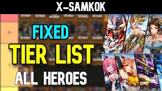 XSamkok  Updated and Fixed Tier List [upl. by Yerbua390]