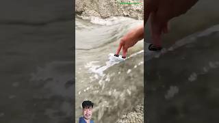 Small trench Connects River to Ocean shorts asmr oddlysatisfying waves weird surfing viral [upl. by Rahas]