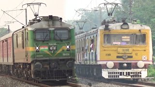 Dangerous Super Aggressive Wag9 Loco Led Garib Rath ExpressHowrah Local Train Skip Between Railgate [upl. by Ahsenev120]