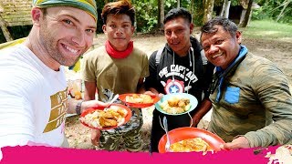 Surinamese JUNGLE FOOD  Jungle Trek to the POTI HILL  Palumeu Suriname [upl. by Yrrok]