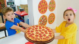 Kids learn how to cook pizza and help each other [upl. by Nevsa]