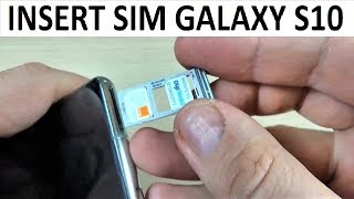 How to Insert SIM amp Memory SD Card in Samsung Galaxy S10 [upl. by Wira]