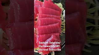 sashimisaturday ahi foodiesofinstagram rawfish yellowfintuna food rice [upl. by Nylatsyrk]