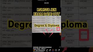 RSMSSB JEN EXAM SCHEDULE RAJASTHAN JEN EXAM DATE RSMSSB JE LATEST UPDATE RSMSSB JE LETEST NEWS [upl. by Husein565]